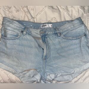 Garage Light Wash Denim Shorts in Pale Blue